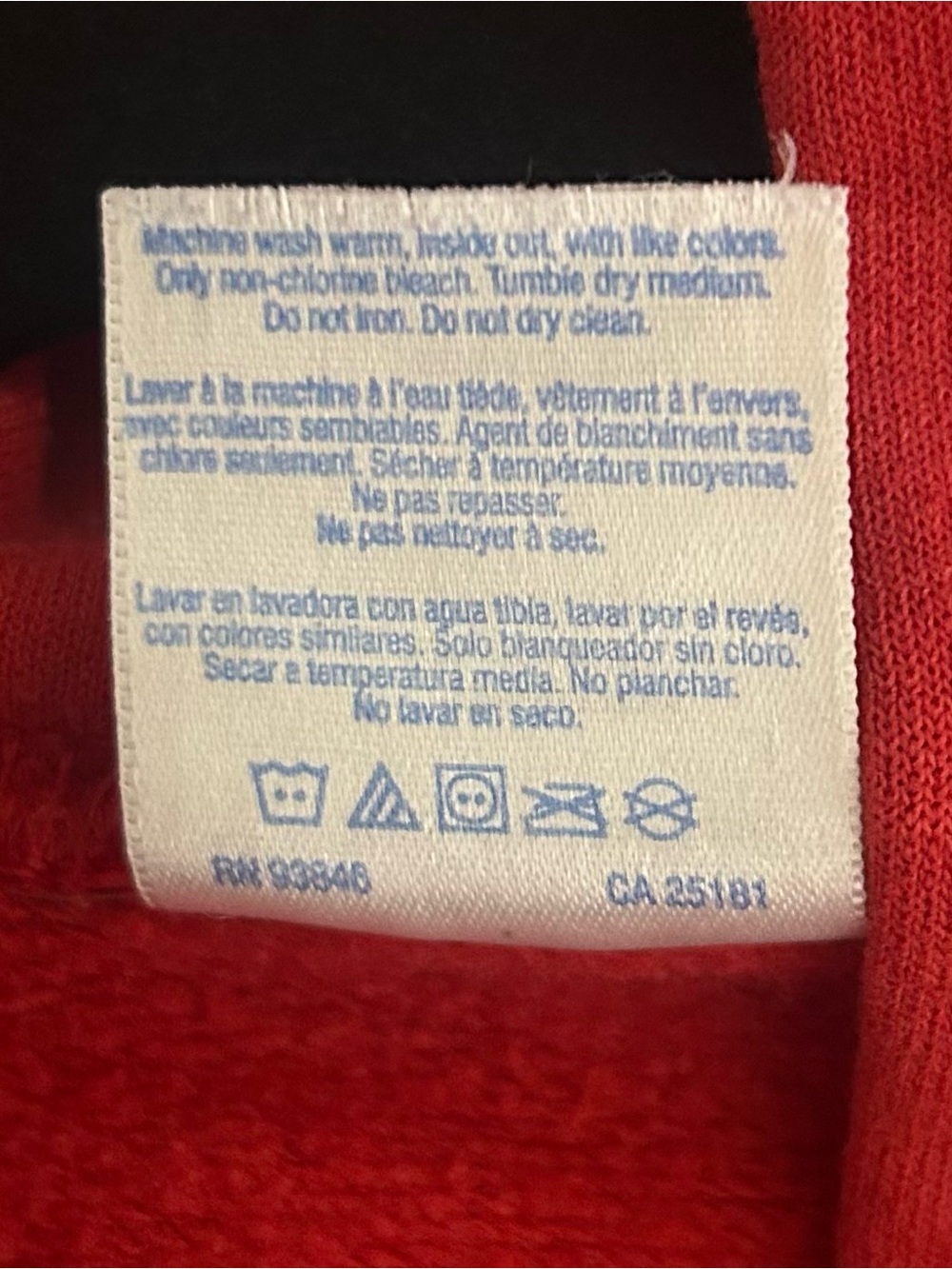 Gildan Red Hooded Sweatshirt with White “Catalina Scuba Luv” Graphic - Picture 6 of 6